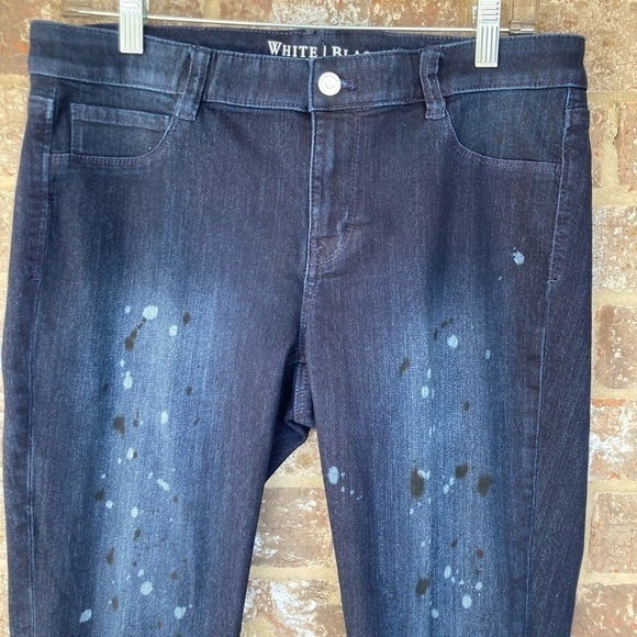 White House Black Market Jeggings Size Medium Paint Distressed - Picture 2 of 10